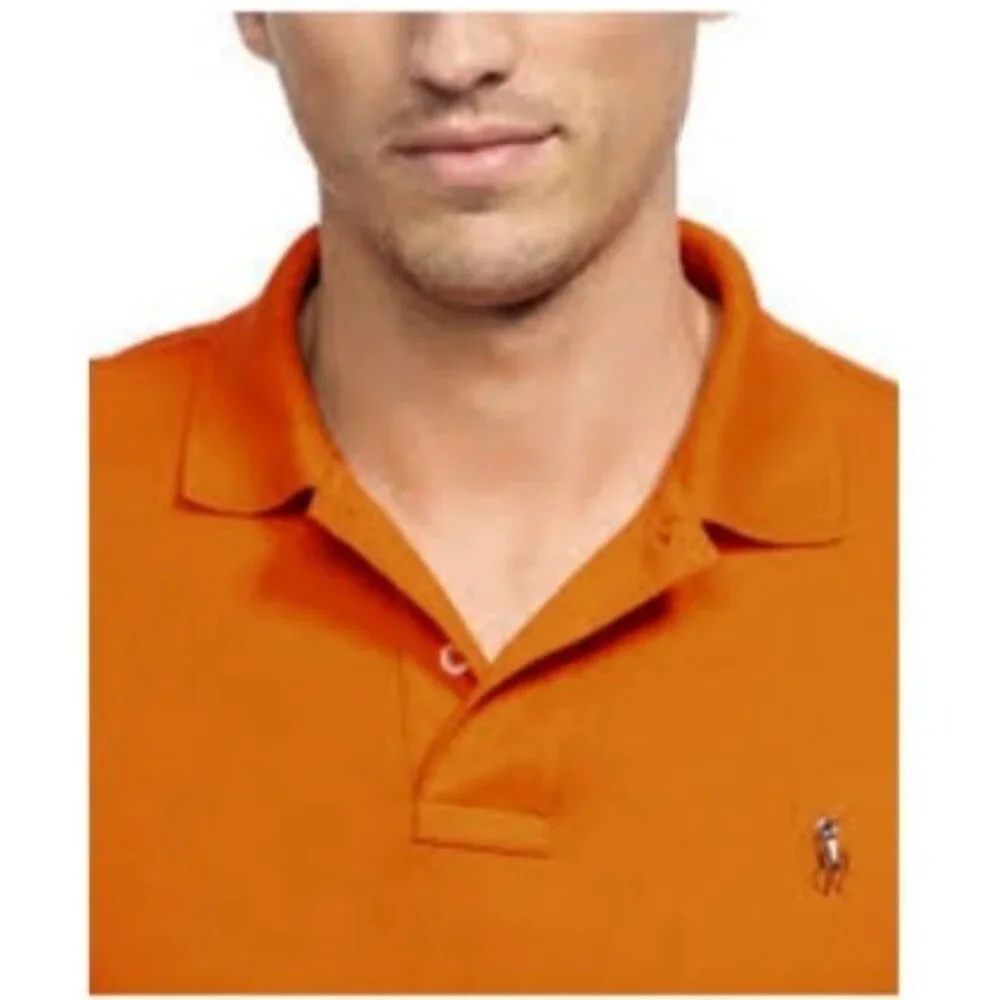 POLO Ralph Lauren Men's‎ PIMA Soft Touch Short Sleeve Polo Shirt Orange Small